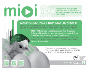 MIDI Inclusive Online Session on Thursday, 28th April 2022 via ZOOM @ 2:00 p.m.