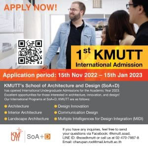 Application for 1st KMUTT International Admission is until January 15, 2023